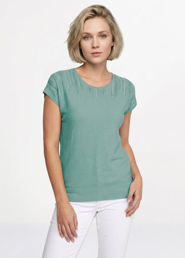 Pull maille scintillante manches kimono Aqua
