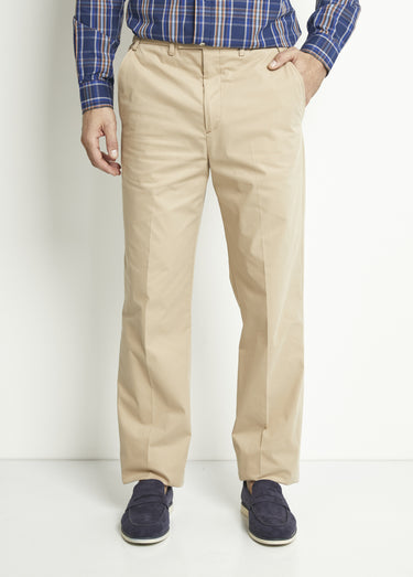 Pantalon droit ceinture élastiquée confort Beige