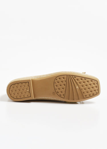Ballerines plates en maille irisée Beige