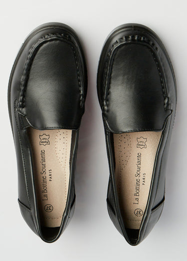 Mocassins avec semelle compensée fantaisie Noir