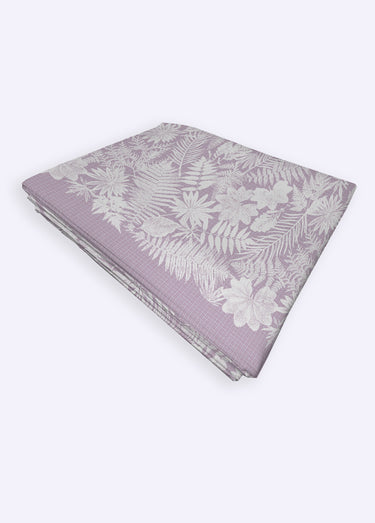 Drap plat flanelle coton imprimé végétal Rose