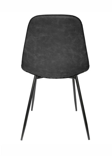 Set 4 Chaises assise coque en simili cuir Noir