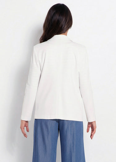 Veste droite boutonnée maille milano unie Blanc