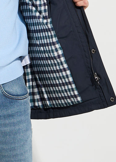 Veste déperlante avec col en velours Marine