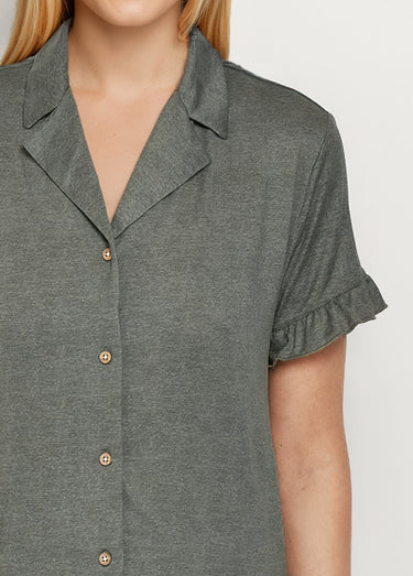 Pyjashort détails volantés Vert