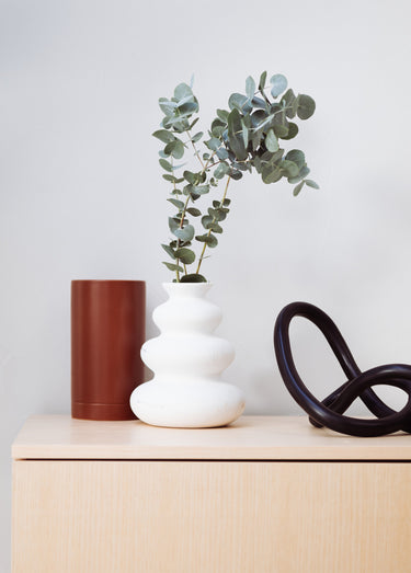 Vase tendance en céramique sablée OLME Blanc