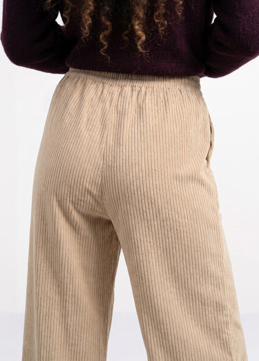 Pantalon élastique velours grosses cotes Beige