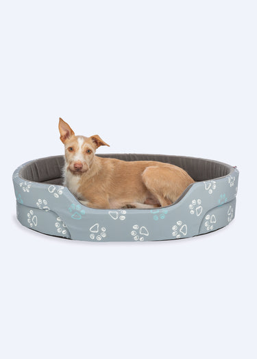 Lit polaire motif pattes JIMMY pour animaux Gris