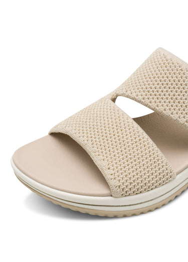 Mules légères en mesh, semelle compensée Beige