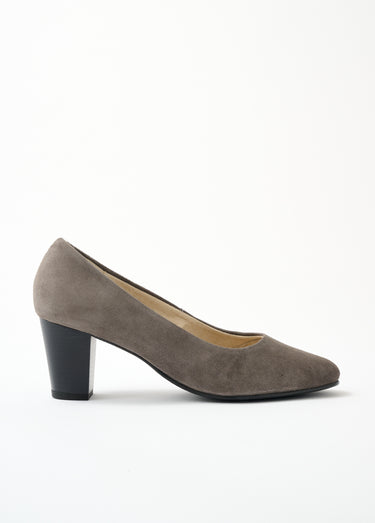 Escarpins cuir bout rond largeur confort Gris