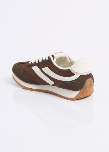 Baskets look sporty + lacets fantaisie Marron