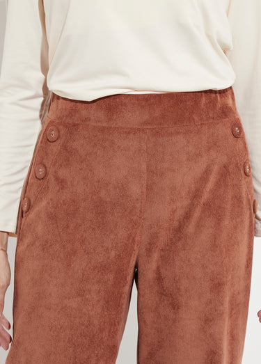 Pantalon large velours milleraies Marron