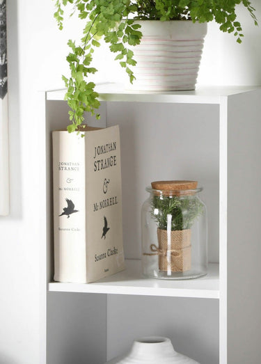 Meuble colonne rangement 4 cases, 1B Blanc