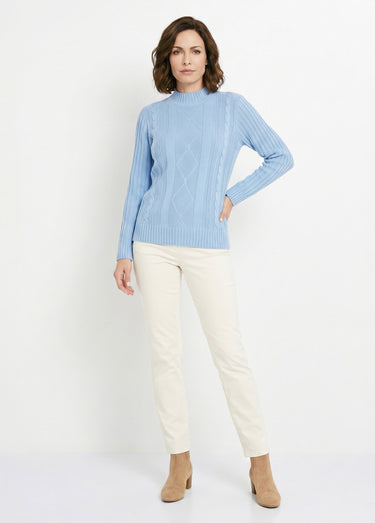 Pull chaud style irlandais col montant Ciel