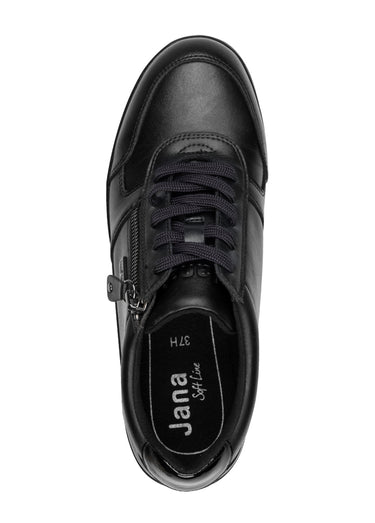 Derbies compensés en cuir à lacets Noir
