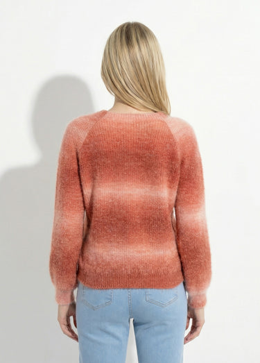 Pull raglan maille poilue effet tie & dye Noisette