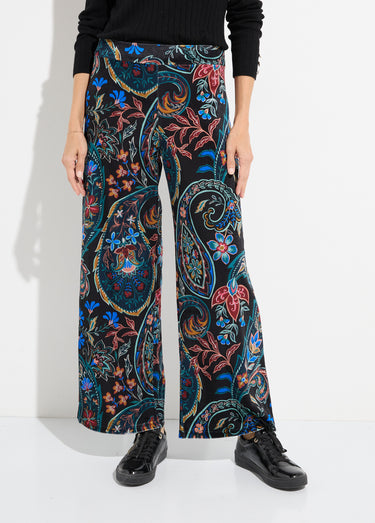 Pantalon en velours, imprimé cachemire Noir Imprime