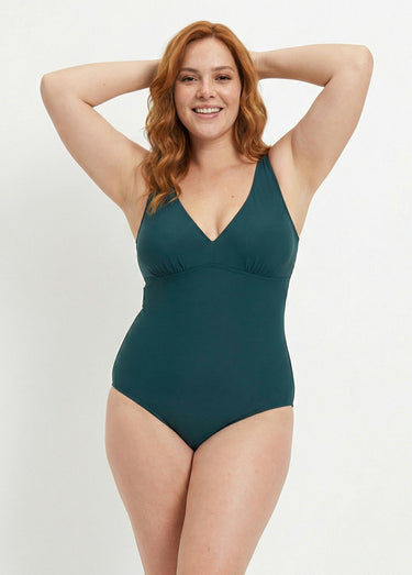 Maillot de bain 1 pièce décolleté V Vert
