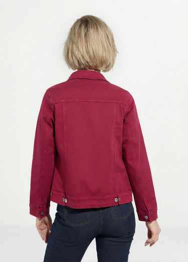 Veste en jean coupe droite stretch Grenat