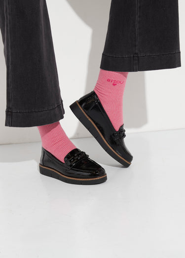 Mocassins semelle compensée style rock Noir