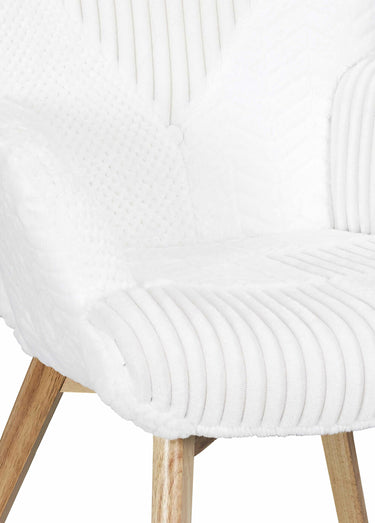 Fauteuil confort, patchwork ton sur ton Blanc