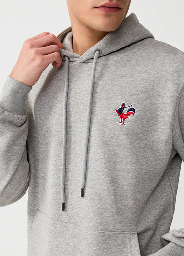 Sweat shirt kangourou à capuche, brodé Gris