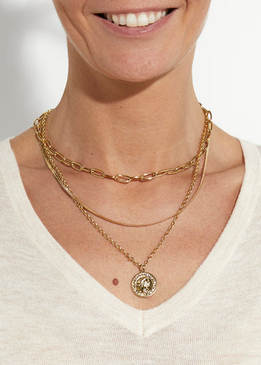Collier multi rangs fantaisie acier inox Dore