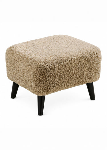 Pouf rectangle bouclette mèches LUNARO Brun clair