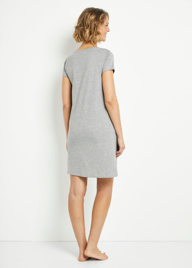 Nuisette maxi T-shirt manches courtes Gris