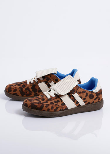 Sneakers avec languette inspiration rétro Leopard