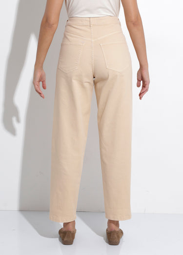 Jean couleur taille haute stretch Beige