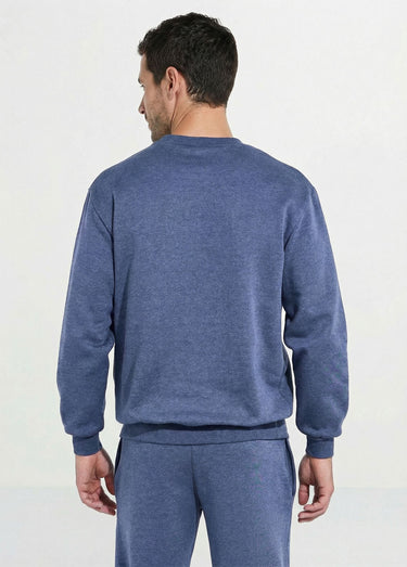 Sweat molleton col rond Bleu Grise