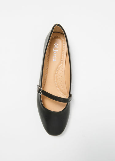 Ballerines bride ton sur ton petit talon Noir