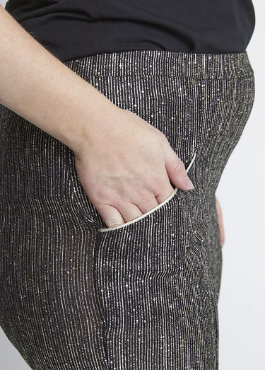 Jupe-pantalon taille élastiquée en maille Noir/Dore