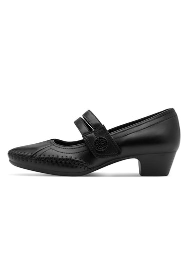 Escarpins confort en cuir façon babies Noir