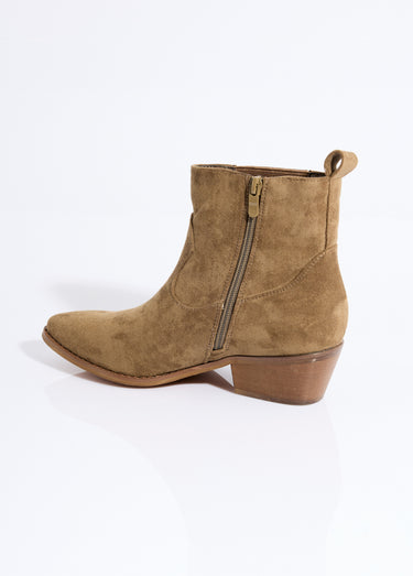 Boots western suédine détail métallisé Kaki