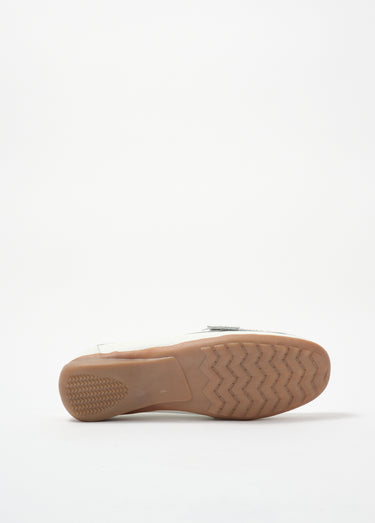Mocassins confortables plats en cuir Blanc