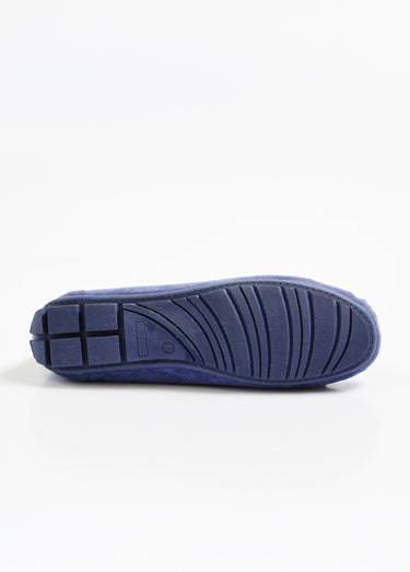 Mocassins chic aspect daim avec noeud Bleu