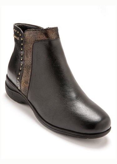 Boots cuir détails chic Noir