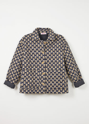 Veste boutonnée matelassée imprimée Gris