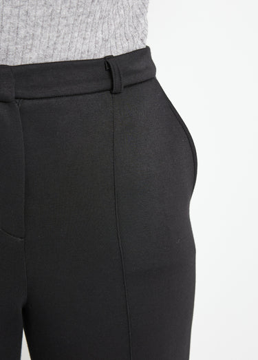 Pantalon structuré de ville maille milano unie Noir