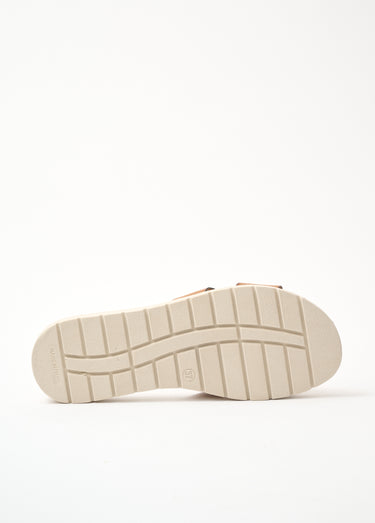 Mules compensées vegan largeur confort Camel