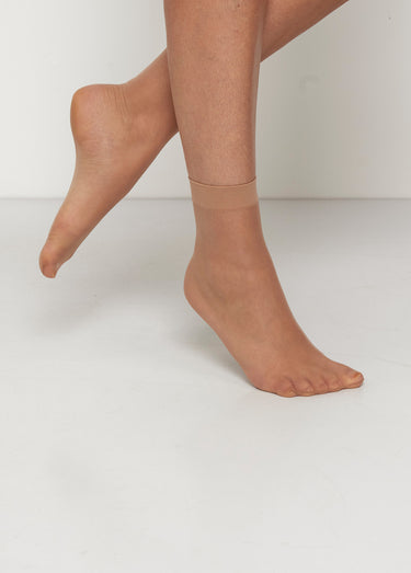 Socquettes en voile, 17 deniers Beige