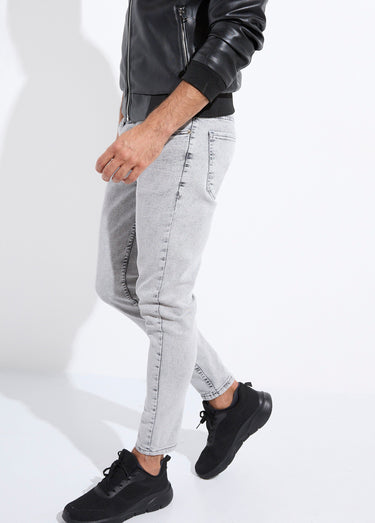 Jean 5 poches slim délavé, coupe slim Gris