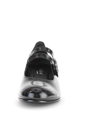 Escarpins babies en cuir 2 brides Vernis Noir