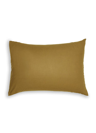 Taie d'oreiller coton unie Bronze