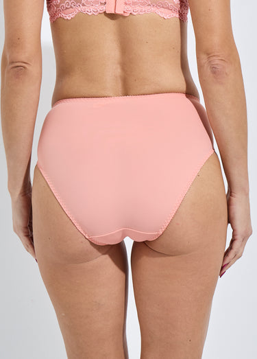 Culotte haute avec dentelle Peche