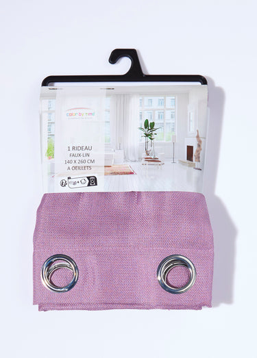 Rideau 1 panneau texturé, avec œillets Mauve
