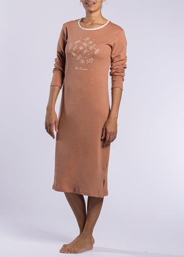 Chemise de nuit manches longues motif Moka