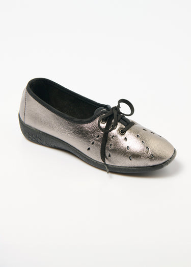 Derbies compensées à lacets cuir largeur confort Bronze